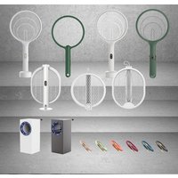2-in-1 Folding Electric Mosquito Zapper Bat with Digital Display