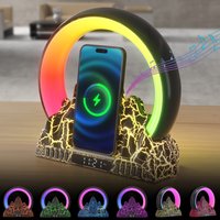 Chargeur sans fil en forme de volcan avec horloge et haut-parleur — Cartes-cadeaux