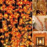 Guirlande lumineuse LED en forme de feuille d'érable pour la décoration automnale — Kit d'outils de voiture