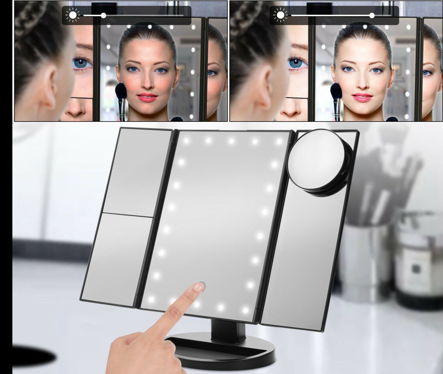 Lampes de Maquillage à Miroir avec 22 LED et Écran Tactile