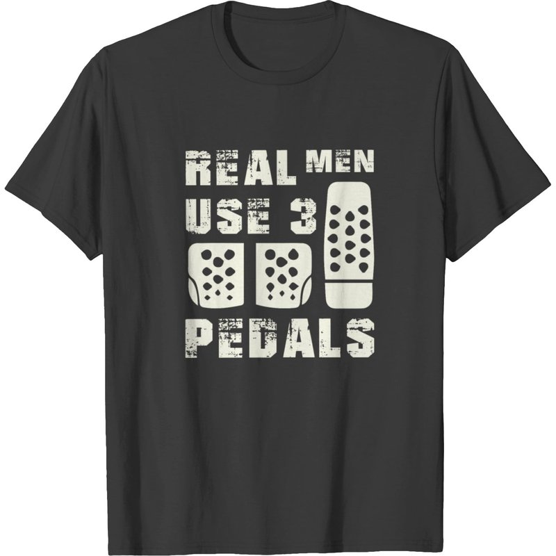 T-shirt Real Men Use 3 Pedals pour hommes — T-shirts pour hommes