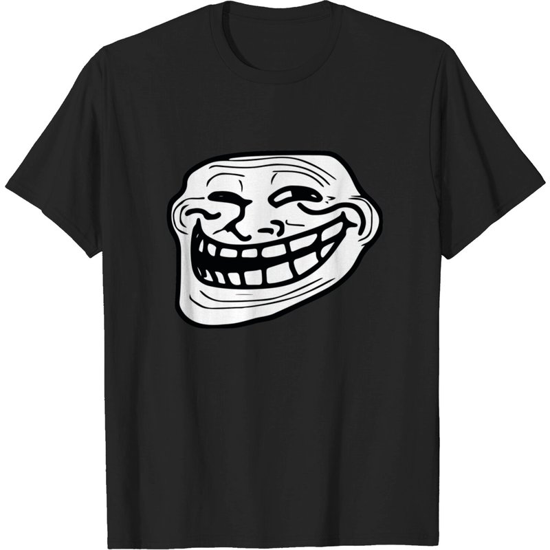 T-shirt Troll Face pour hommes en noir