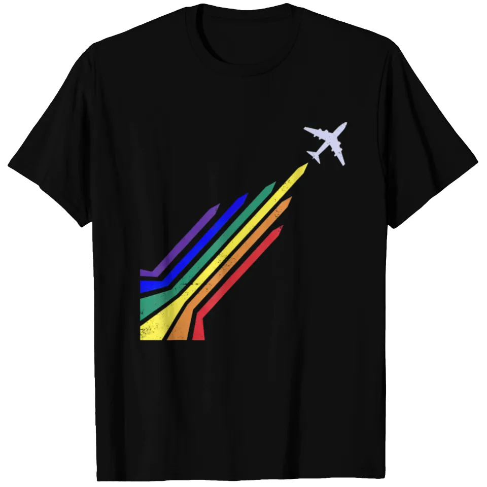 T-Shirt Airplane Rainbow CSD LGBTQ Pride pour hommes