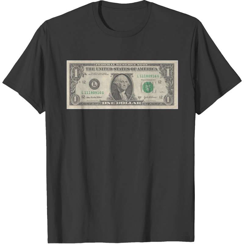 T-shirt One Dollar Bill pour hommes en noir — T-shirts pour hommes