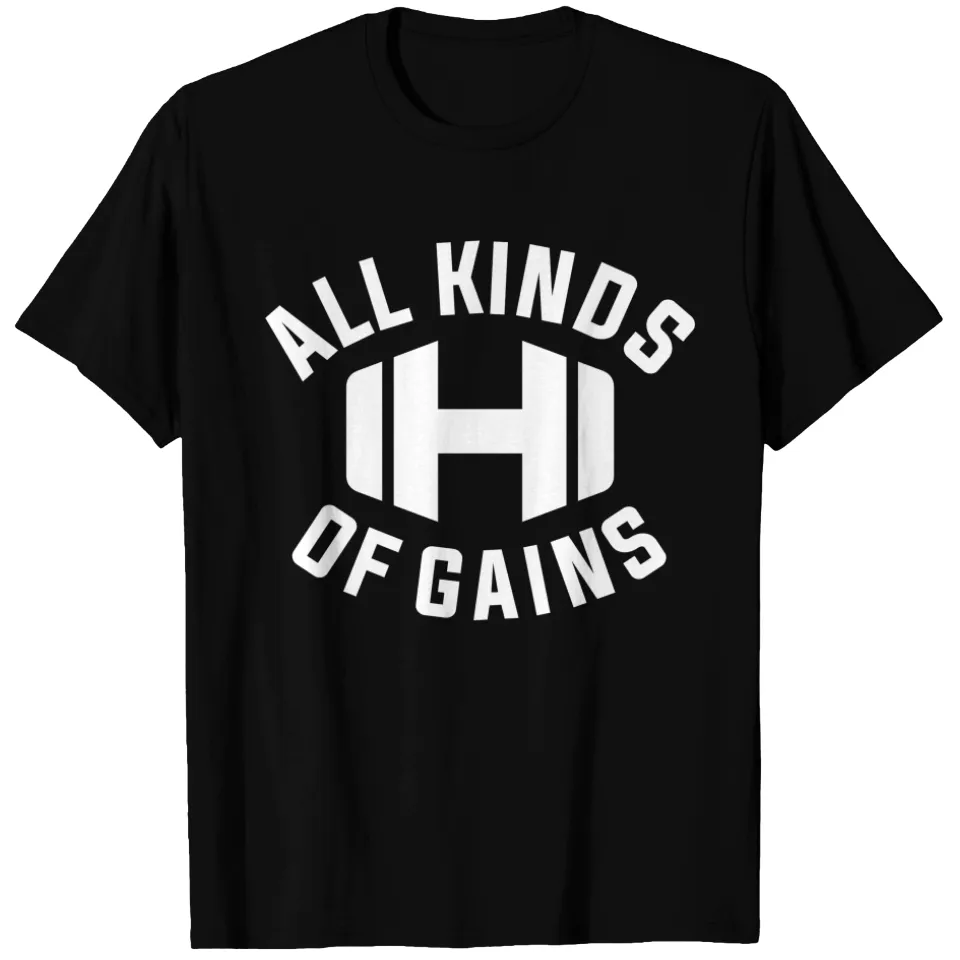 All Kinds Of Gains Logo Black T-shirt for Men — Mens T Shirts