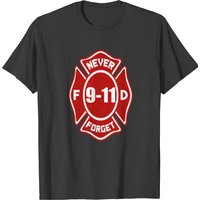 T-shirt Badge de Pompier Jamais Oublier 9/11 pour Hommes — T-shirts pour hommes