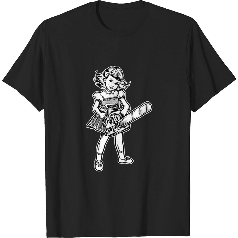 Chainsaw Girl Goth Punk Emo Horror T-shirt for Men — Mens T Shirts