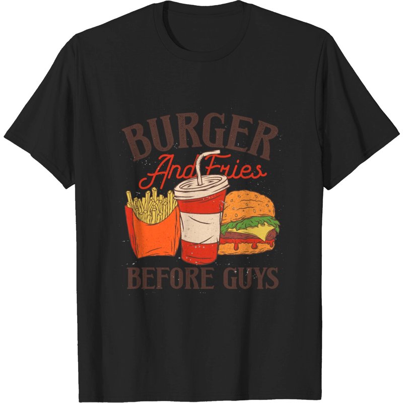 T-shirt pour hommes Burger And Fries Before Guys — T-shirts pour hommes
