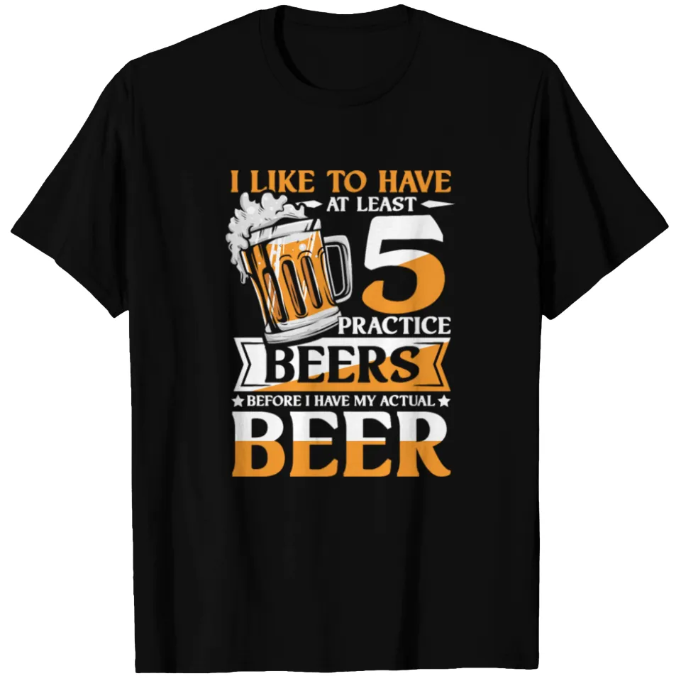 5 Practice Beers T-Shirt for Men in Black