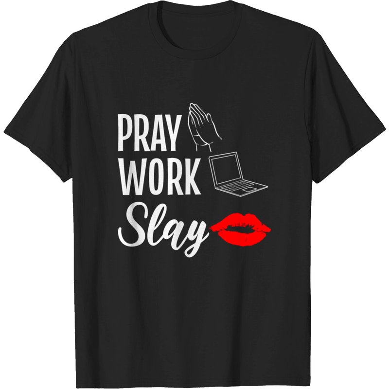 T-shirt Pray Work Slay pour hommes