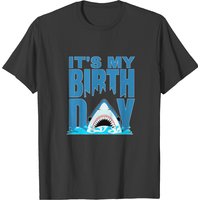 T-shirt Blue Shark Birthday Shark Bite pour hommes