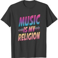 T-shirt pour hommes Music Is My Religion en noir