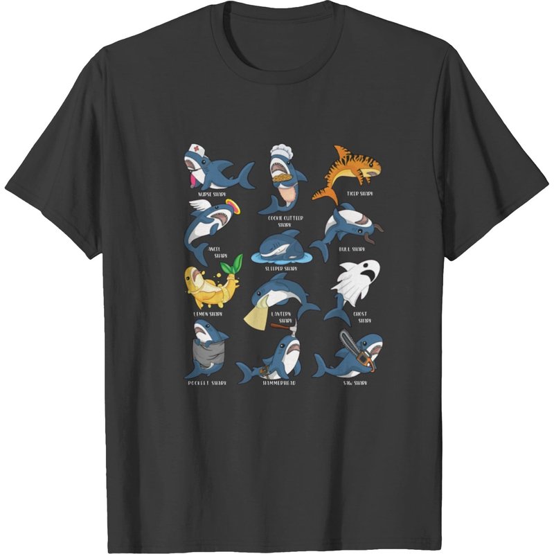 T-shirt drôle Type Of Sharks pour hommes — T-shirts pour hommes
