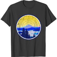 T-shirt Vintage Golden Mountain Sunrise pour hommes — T-shirts pour hommes