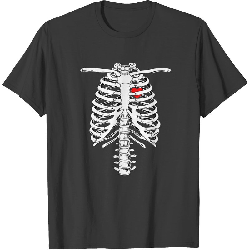 T-shirt Halloween Cœur de Squelette pour Hommes — T-shirts pour hommes