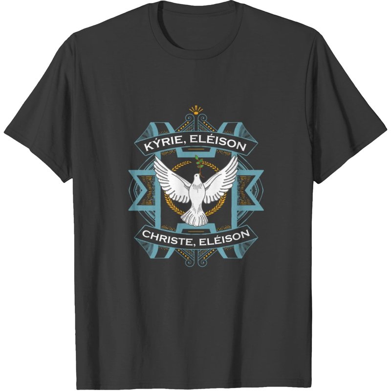 T-shirt Kyrie Eleison Christe Messe Latine Traditionnelle pour Hommes