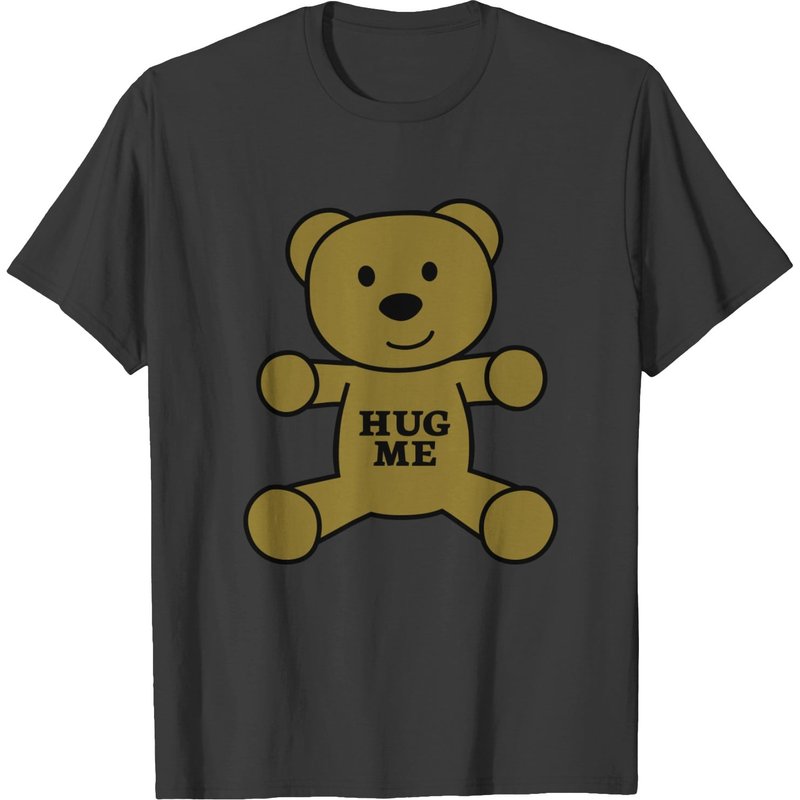 Teddy Bear Hug Me Men's T-Shirt in Black — Mens T Shirts