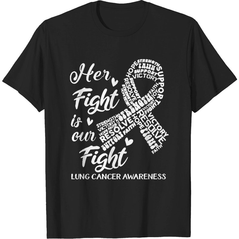 Lung Cancer Awareness Her Fight Is Our Fight Men's T-Shirts — Mens T Shirts
