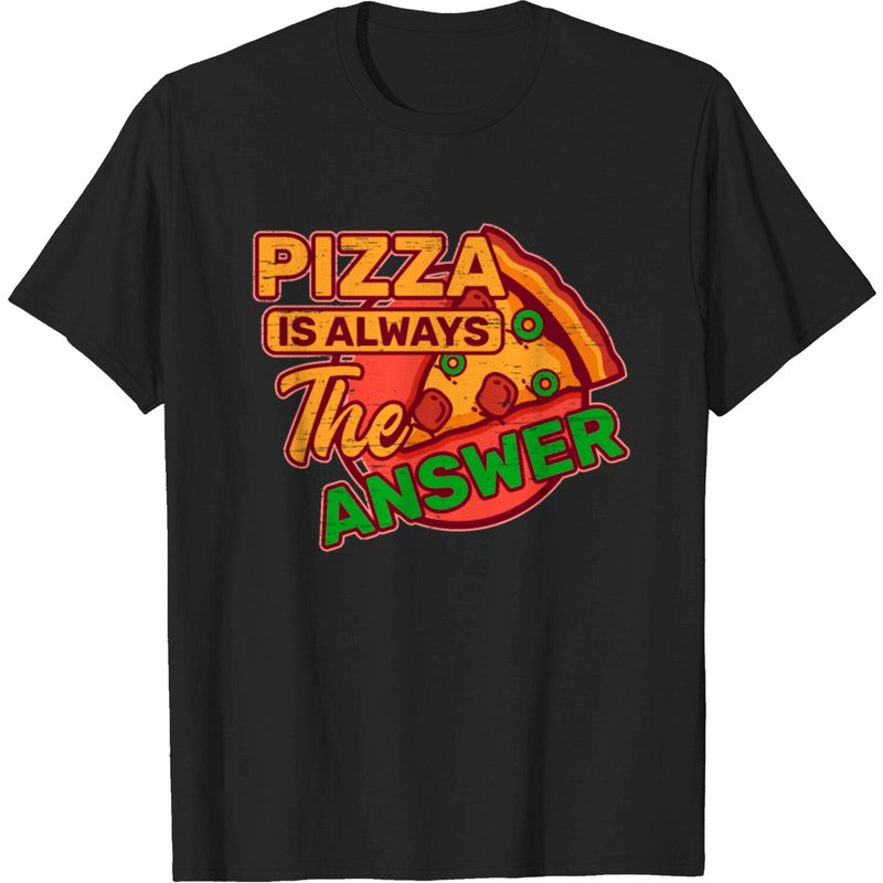 T-shirt pour hommes Pizza Is Always The Answer Pepperoni Snack Tomato — T-shirts pour hommes