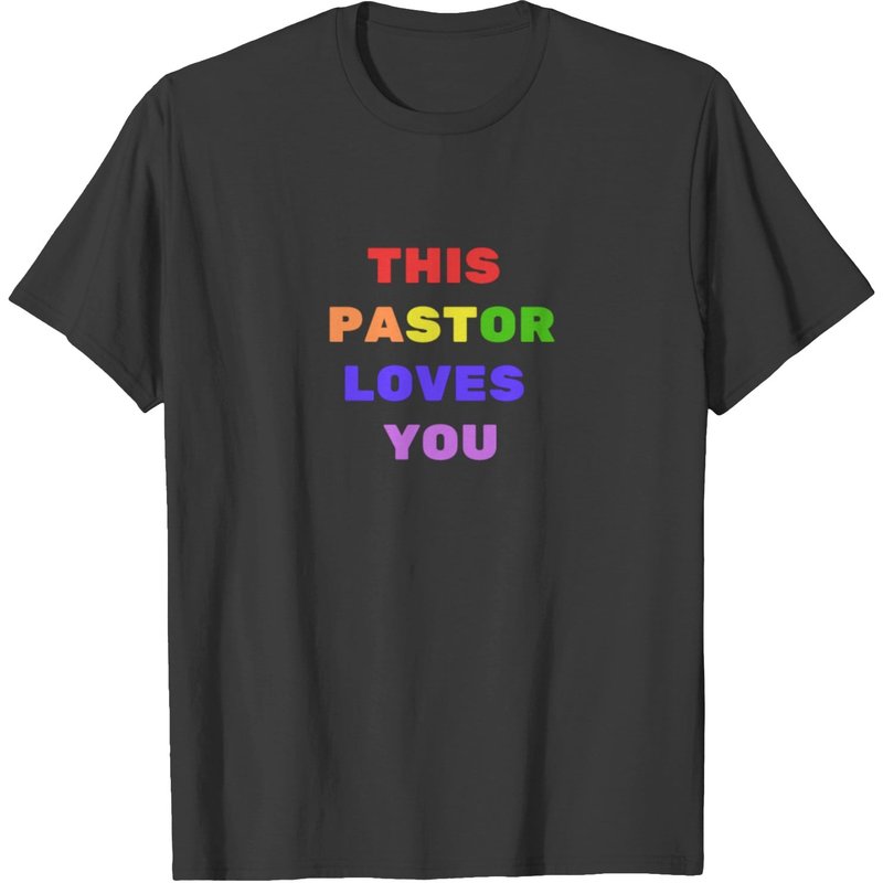 T-shirt Ce Pasteur Vous Aime en Noir pour Homme