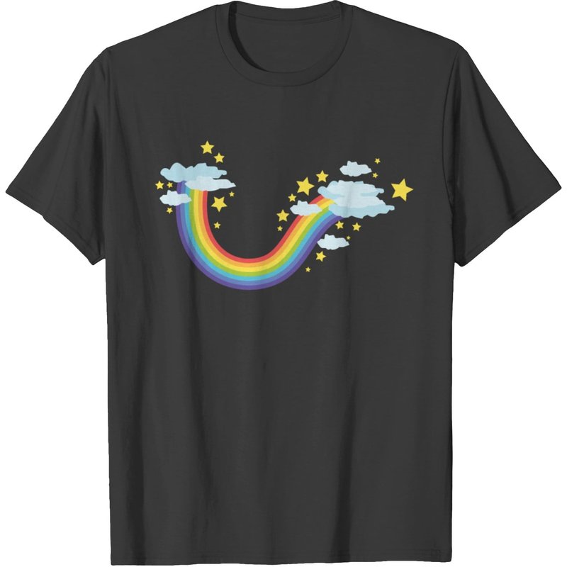 T-shirt Arc-en-ciel pour hommes en noir