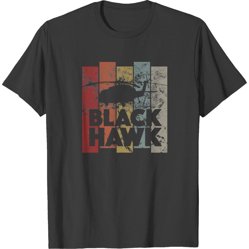 T-shirt militaire vintage Black Hawk pour pilote pour hommes