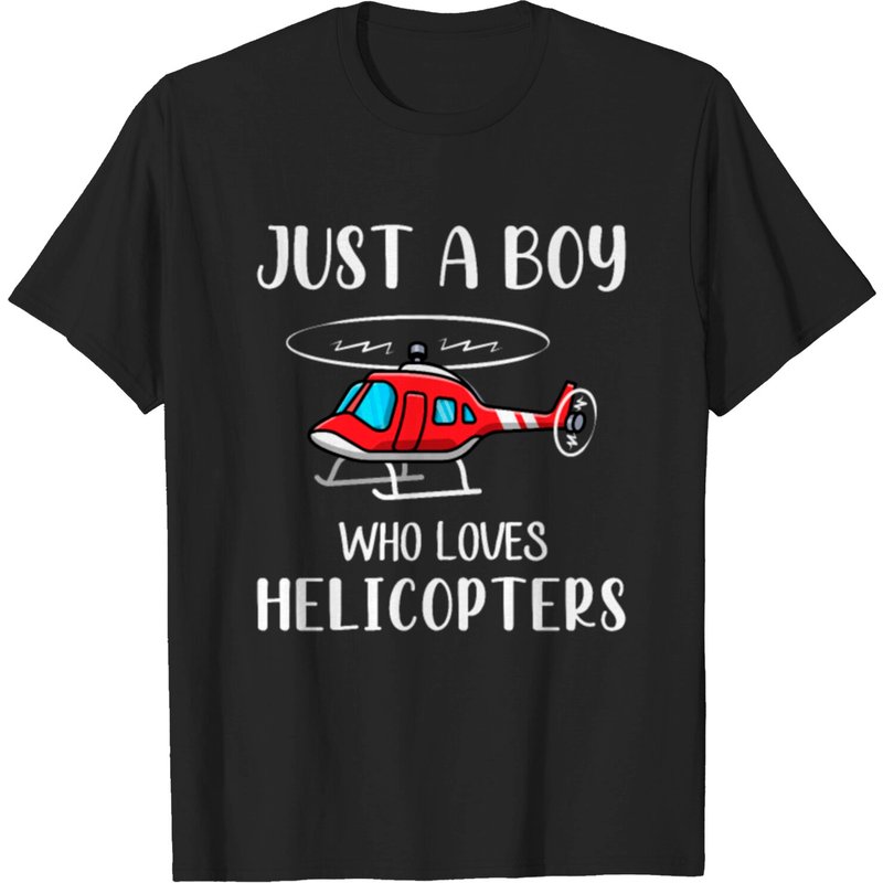Juste un garçon qui aime les hélicoptères T-shirt pour hommes