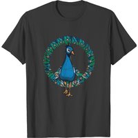 Peacock Peace T-shirt for Men in Black