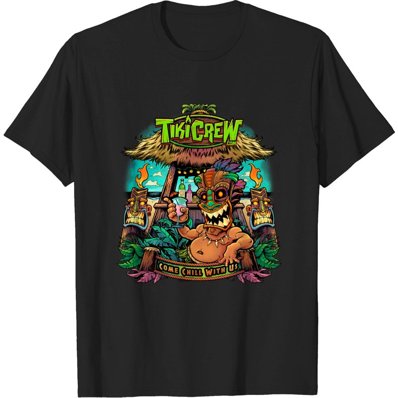 T-shirt Tiki Bar pour hommes en noir — T-shirts pour hommes