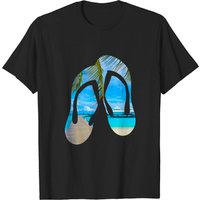 T-shirt Flip Flop Beach pour hommes - Noir