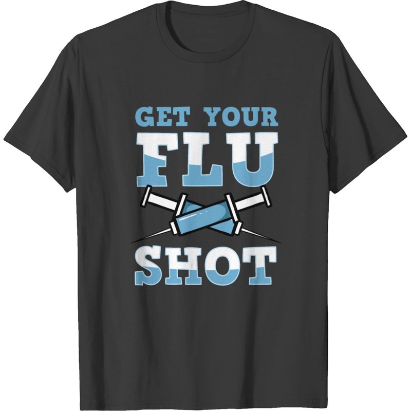 Get Your Flu Shot T-Shirt for Men - Black — Mens T Shirts