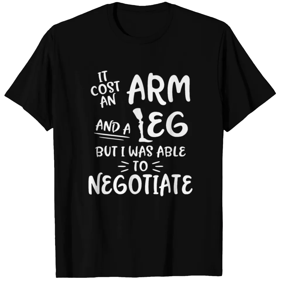 T-shirt Amputé Humour Négocier Jambe Bras pour Hommes