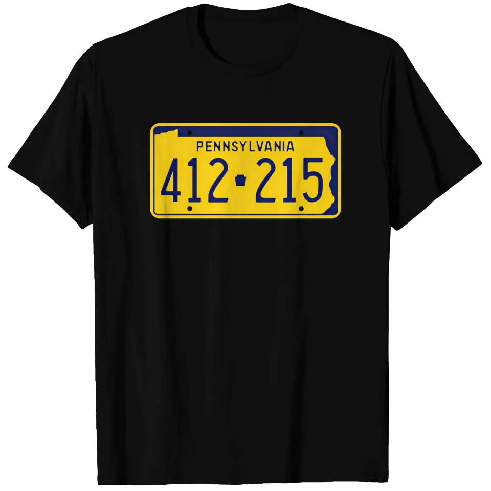 T-shirt 412-215 Pennsylvania pour hommes en noir — T-shirts pour hommes