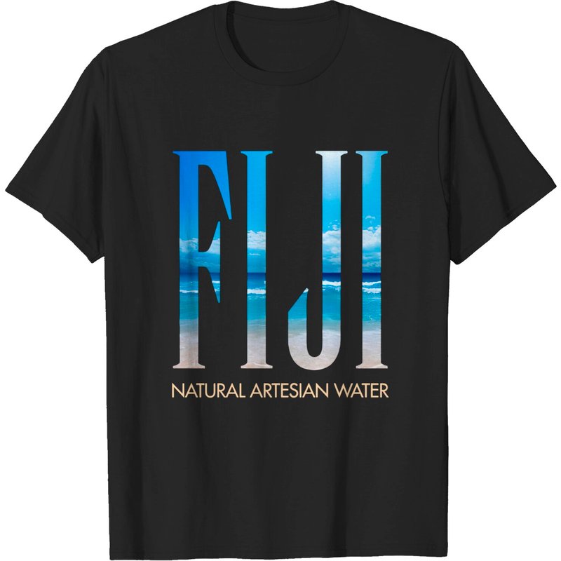 T-shirt pour hommes Fiji Water en noir — T-shirts pour hommes