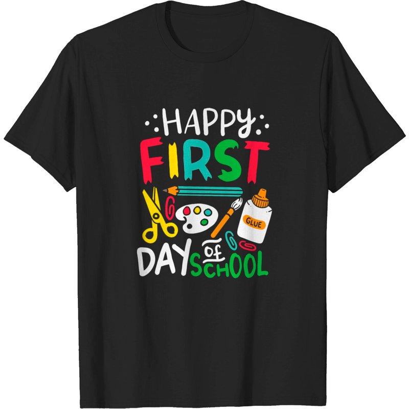 T-shirt Premier Jour d'École pour Hommes en Noir — T-shirts pour hommes