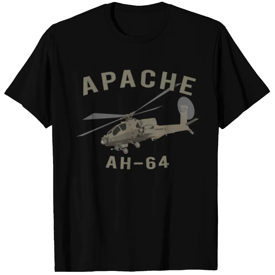 Apache AH-64 Men's T-Shirt in Black — Mens T Shirts