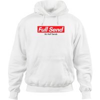 Hoodies Unisex Full Send, No Half Sends en Vert Militaire — Sweats à capuche pour hommes
