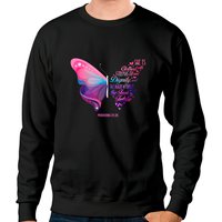 Chandails Christian Bible Verse Proverbs 31:25 Butterfly — Sweats à capuche pour hommes