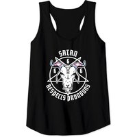 Satan Respects Pronouns Transgender Pentagram Trans Flag Tank Top