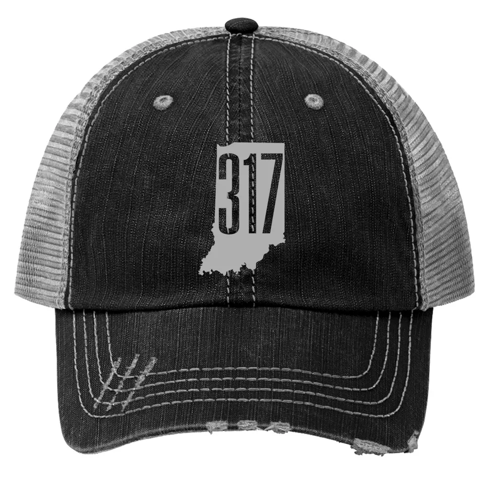 317 Area Code Indiana Indianapolis Trucker Hat — Baseball Cap