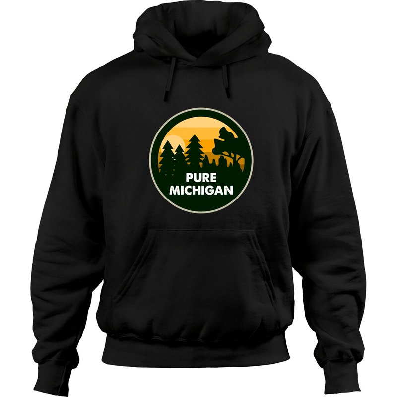 Pure Michigan Gift Hoodies for Unisex in Black