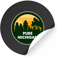Autocollants Cadeau Pure Michigan - Design Carré Classique
