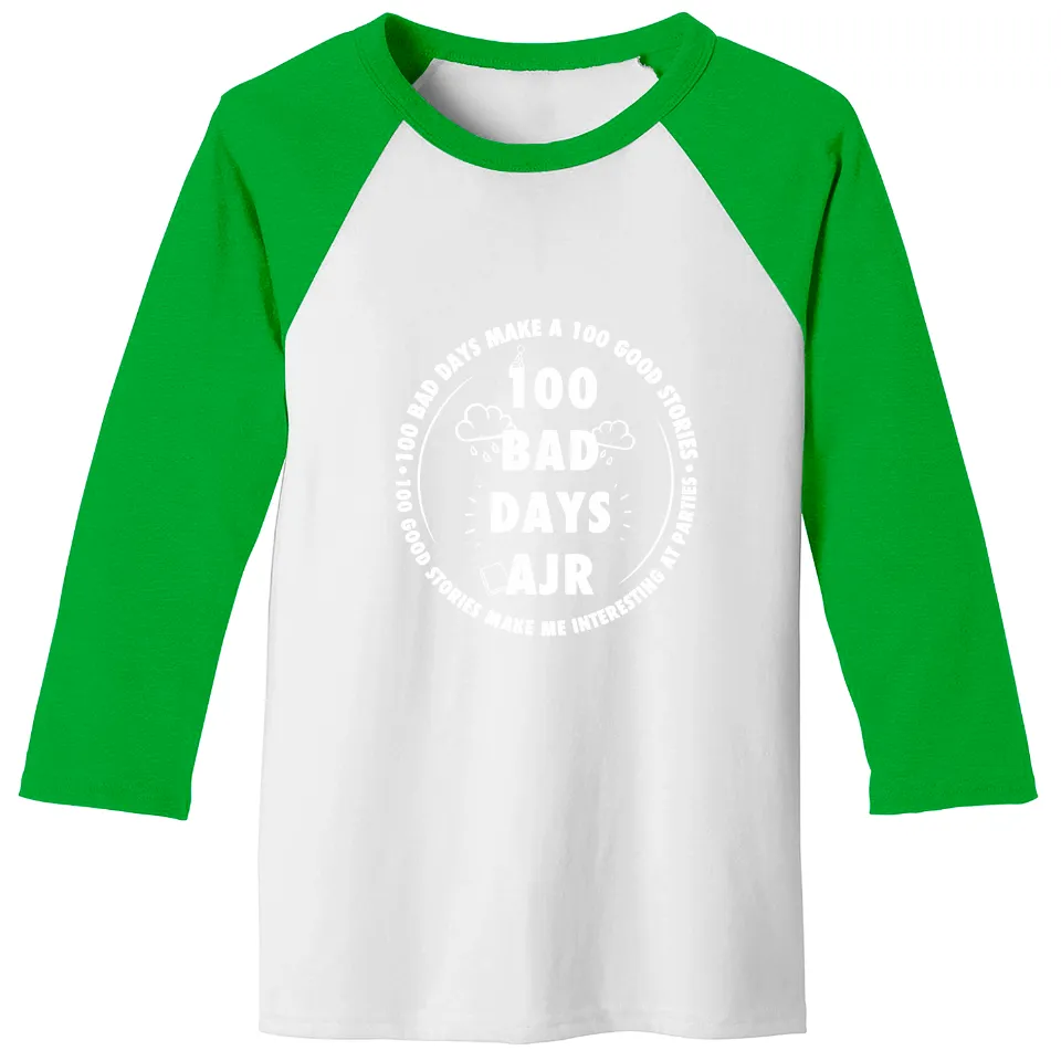 100 Bad Days - Ajr - T-Shirts de Baseball pour Hommes - Blanc/Kelly — T-shirts pour hommes