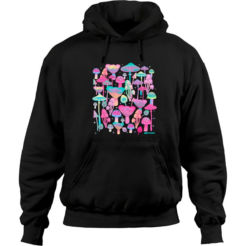 Magic Mushrooms Unisex Black Hoodies