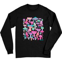 Magic Mushrooms Unisex Long Sleeve T-Shirt in Black — Mens T Shirts