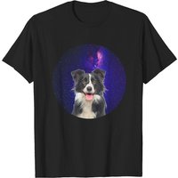 Border Collie Lover Face Dog Galaxy T-Shirt for Men — Mens T Shirts