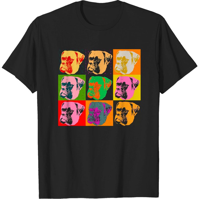 T-Shirts pour Hommes Boxer Dog Pop Art Love Boxers — T-shirts pour hommes