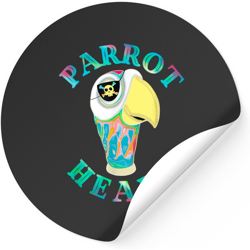 Parrot Head Fan Design Stickers for Black Theme — Stickers & Decals