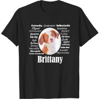 T-shirts pour hommes avec traits de chien Brittany en noir