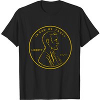 Cent Penny Abraham Lincoln 1909 American Coin T-shirt for Men